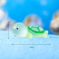 Luminous green resin turtle miniature ornament for micro landscape decor, 3.4cm length - Large / Green