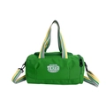 Borsa sportiva cilindrica in tela verde con cinghie a righe per danza e fitness - Verde