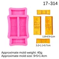 Roze siliconen mal voor goudstaven met meerdere holtes voor hars en chocolade - Vier-Holte Stijl (17-314) / Roze
