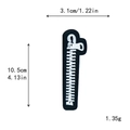 Toppa ricamata a forma di cerniera bianca e nera, 10,5 x 3,1 cm, per decorazioni fai-da-te - 11781 (10.5x3.1cm/1.35g)