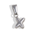 Polished silver stainless steel letter X bubble pendant with smooth metallic finish - X-Steel