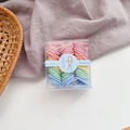 Macaron color elastic hair bands for kids in a transparent box with cartoon sleeve - Spring Color Screw