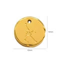 10mm 14k gold-plated titanium steel zodiac charm with hammered texture and sunburst - Cancer