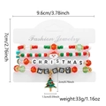 Weihnachts-Perlenarmband-Set mit Weihnachtsmann-Anhänger und festlichen Perlen - 4 Schichten-Weihnachtsbaum-Rot Grün Weiß