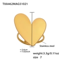 Detailed size specifications for a gold heart-shaped stainless steel ring in size seven - Gold Heart Ring Size 7