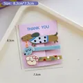 Lot de 3 barrettes à cheveux dessin animé avec motifs chiens en acrylique coloré - Ensemble de Combinaison Rose (10 pièces)