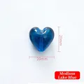 20mm Heart-shaped blue glass bead with sparkling glitter for DIY jewelry making - 20mm / Medium Lake Blue