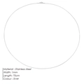 70cm minimalistische silberne Edelstahl-Schlangenkette für Damen, 1mm Breite - 1mm x 70cm / Silber