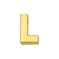 Golden 3D letter L metallic slide charm for 8mm DIY keychains and jewelry bands - Letter-L / 8mm (Inner Diameter)