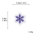 Blue and white snowflake embroidery patch with dimensions 3.5cm by 3.8cm - 3.5x3.8cm / 11196-White Blue Snowflake