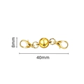 Golden magnetic cylinder jewelry clasp with heart motif, length 40mm and width 8mm - 8# Round Bead Gold
