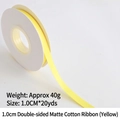 Matte cotton ribbon in yellow color for gift wrapping, width 1cm and 20 yards long - Double-sided Matte Cotton / 1.0cm Wide * 20 Yards / Yellow