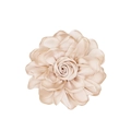 Top view of a handmade champagne satin fabric rose with delicate layered flower petals - Light Khaki