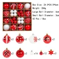 42-delige set rode en witte kerstballen met patronen van sneeuwvlokken en sterren - Rood & Wit