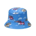 Blue retro bucket hat with ethnic elephant and cloud patterns for outdoor sun protection - M (56-58cm) / Sky Blue Elephant Cloud (E)