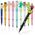 Inkless eternal pencil with colorful cartoon clips and ergonomic grip for students - Cartoon Doll Set / Colorful