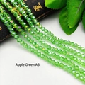 Scintillanti perline di vetro sfaccettate verde mela AB per creazione gioielli fai da te - Verde Mela Colore AB / No.4 Perla Piatta