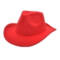 Dettaglio del cappello da cowboy in feltro rosso con trama fine e tesa con cuciture - M (56-58cm) / Rosso