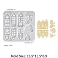 Ostern Silikonform-Set für DIY Haus und Hase Deko-Lichter, 15,5 cm Quadratgröße - Hauspaneel Nr. 1