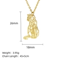 Minimalist geometric cat necklace in gold stainless steel with adjustable chain specs - Cat Style (LN1915 Gold)