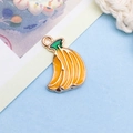 Banana shaped alloy pendant in yellow and green drip oil for DIY jewelry making - 1 Piece (10x15mm)