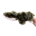 Marionnette à main crocodile verte en peluche pour jeux de rôle et histoires - Crocodile