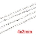 Silver stainless steel chain links 4x2mm DIY jewelry making accessories for necklaces - CH-27 (4x2mm) / Steel