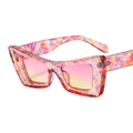 Occhiali da sole cat-eye con montatura floreale colorata e lenti sfumate rosa-giallo - C6 Montatura Floreale Rosa Lenti Rosa-Giallo Sfumato