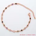 Detail view of 4mm rose gold bracelet with colorful cubic zirconia and lobster clasp - Bracelet / Rose Gold / Multicolor Zirconia