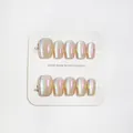 Pink purple aurora chrome press-on nails with metallic finish in square-round shape - Aurora Glaze 033 (D138)