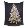 Detailed view of flocked Christmas tree branches with warm white LED lights and metal stand - Flocked Snow Tree-ZJ100611
