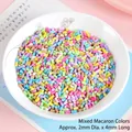 Confettis en pâte polymère macaron 2mm x 4mm pour bricolage DIY et décoration de slime - Vermicelles Macaron Epais / Pack de 500g