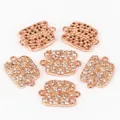 French Bulldog jewelry connector in rose gold finish with pavé cubic zirconia - Rose Gold Plated French Bulldog with White Zirconia