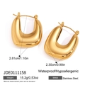 Orecchini a cerchio a U in acciaio inossidabile placcato oro 18K da donna - Oro (JDE0111158)
