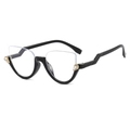 Cat-eye bril met zwart half montuur en decoratieve druppelkristallen aan de zijkant - Zwart