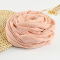 Soft peach pink linen cotton scarf rolled in a rose shape for beach sun protection - 190x100cm / Light Peach Pink