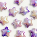 UV coated gradient purple and yellow star beads for DIY jewelry and phone charms - Purple