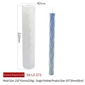 Silicone mold for DIY diamond textured candles with white semi-transparent long tube design - Diamond Shape