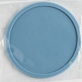 Round blue thick silicone coaster with non-slip heat insulation and raised edge design - Flat Style / Blue