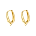 Detail of 18K gold plated hoop earrings with DIY hanging loops for jewelry making - Geometric Hoop (VE1280) / Gold
