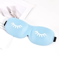 Breathable 3D contoured blue sleep mask with white eyelash print for travel - Standard Eyelash Style / Sky Blue