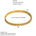 Detaillierte Größenangaben für den 18K vergoldeten Titanstahl Armreif mit 60x50mm Innendurchmesser - Gold Gepflasterter Zirkon Stil (SB769G)