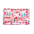 Pink Christmas headband with Santa, snowman, and tree patterns for yoga and festive hair - L8-Pink Santa Snowman