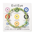 Λεπτομέρεια πράσινου βραχιολιού Evil Eye σε κάρτα συμβολισμών για επιτυχία και χαρά - Πράσινο (Με κάρτα σημασίας)