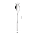 Square handle 304 stainless steel spoon, 18.5cm length and 43g weight, silver finish - Medium Oval Spoon