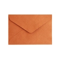 Portacarte stile busta in pelle a grana incrociata di colore arancione classico - Terra d'ombra