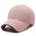 Dusty pink mesh baseball cap with white FARD embroidery and classic curved brim - Pink