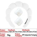 White sponge spa headband and wristband set for face washing and skincare routines - 1# 3PCS White Set Headband & Wristbands