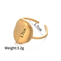 Minimalist gold adjustable open ring with irregular pebble surface and 1.7cm face - Style I (Irregular Pebble)