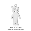 Polierter Edelstahl Anhänger Cartoon Junge für DIY Schmuck Silber 19,5x20mm - Cartoon-Junge Anhänger (Pendant Only) (JA427-1-1)